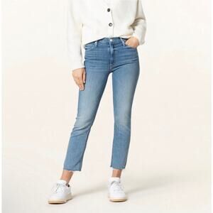 MOTHER Dazzler Crop Fray Jeans Blowing Kisses Blue 28